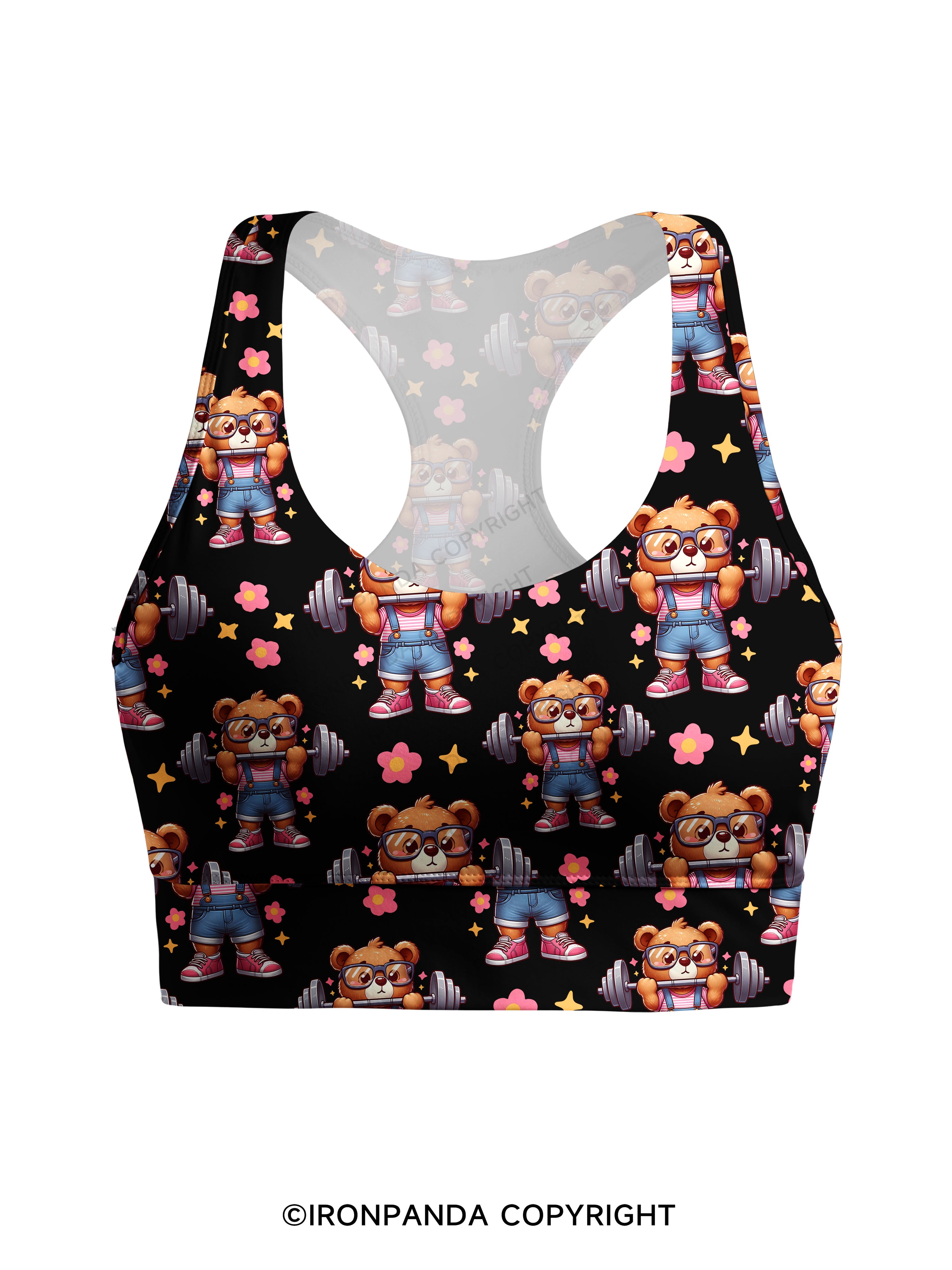 KINDA STRONG, SORTA FLUFFY Racerback Sports Bra