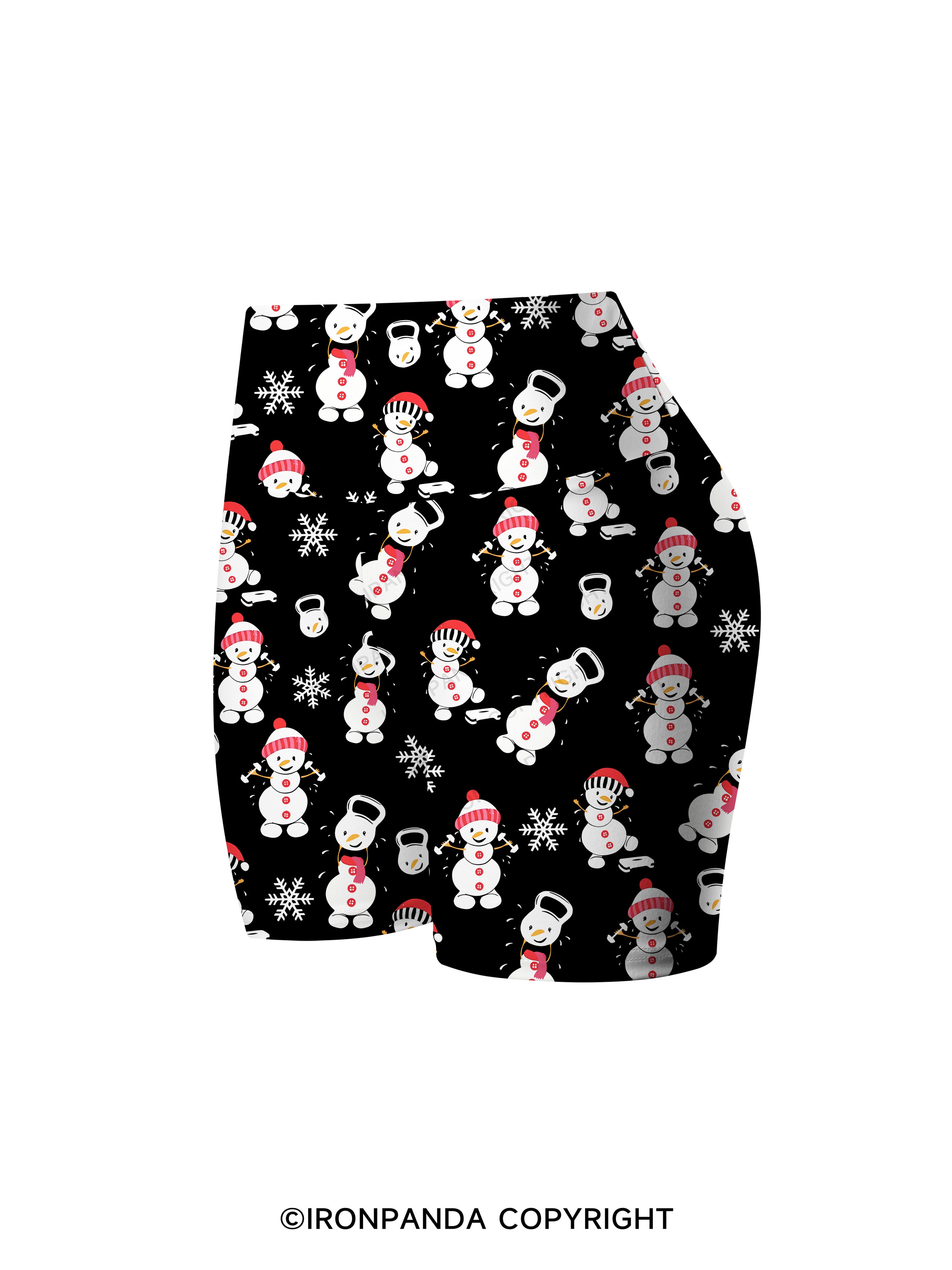SWEATIN' WITH MY SNOWMIES Printed Yoga Cycling Shorts