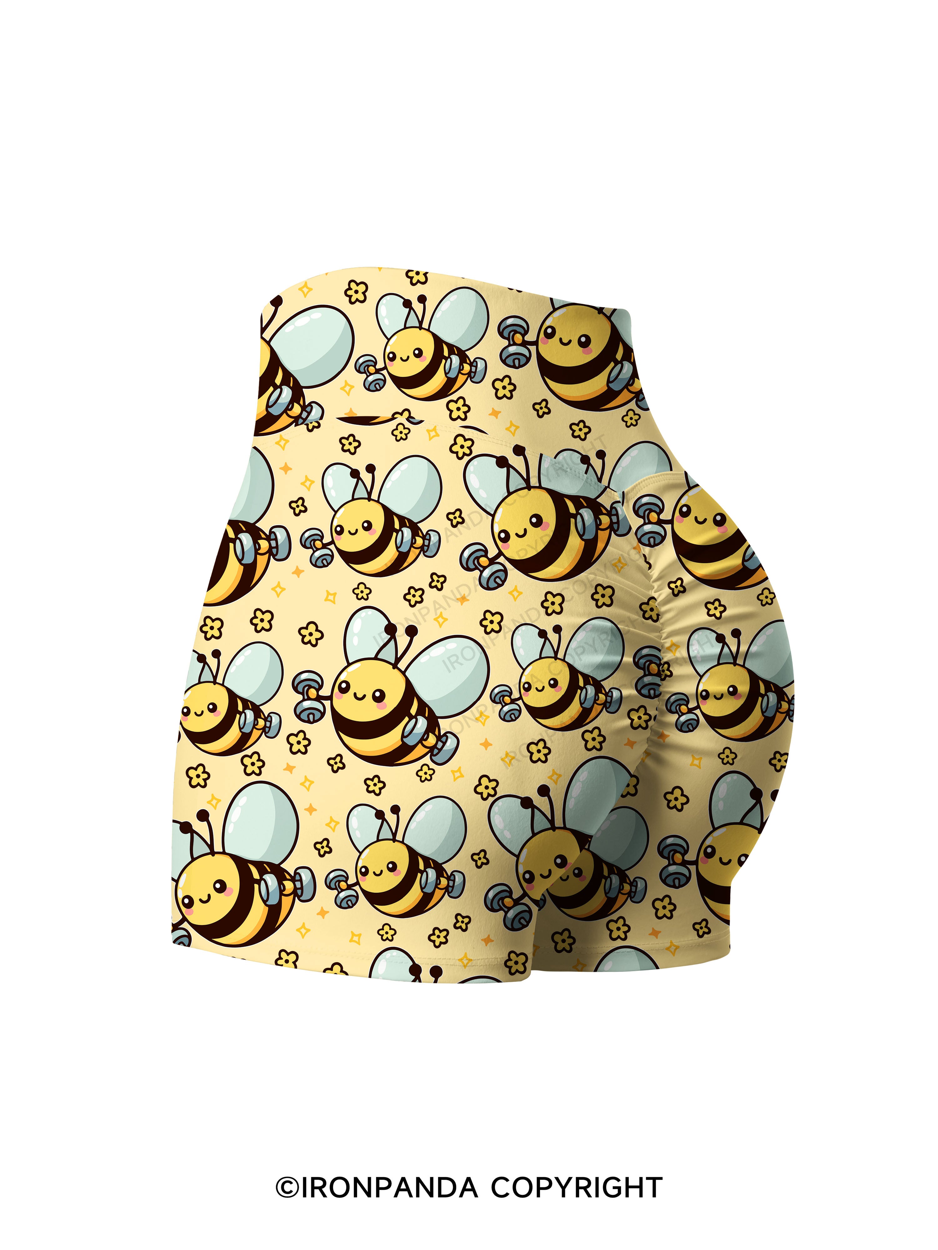 Busy Bee, Gains All Day Printed Yoga Shorts
