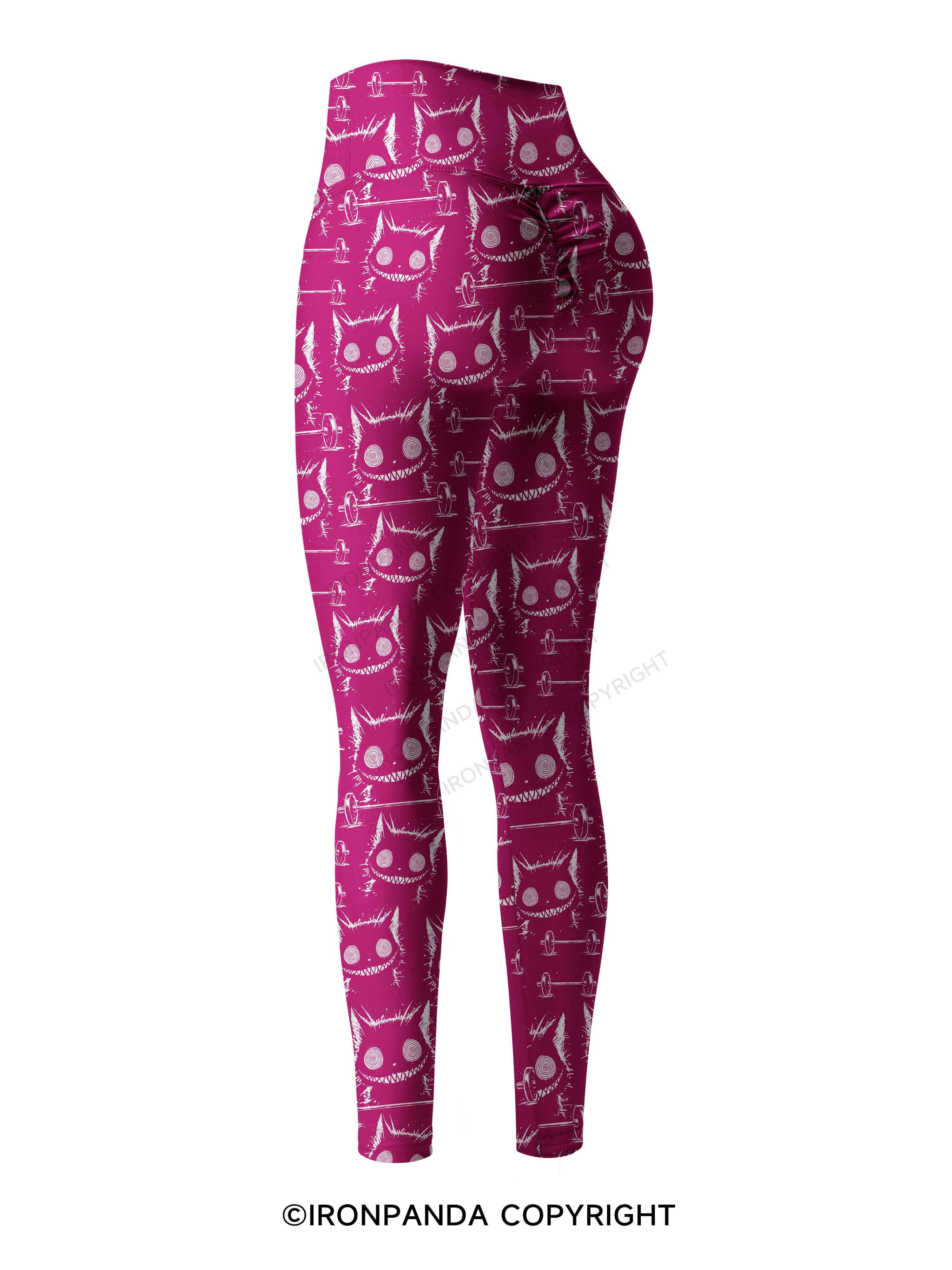 Creepy Cute Cat Printed Yoga Pants