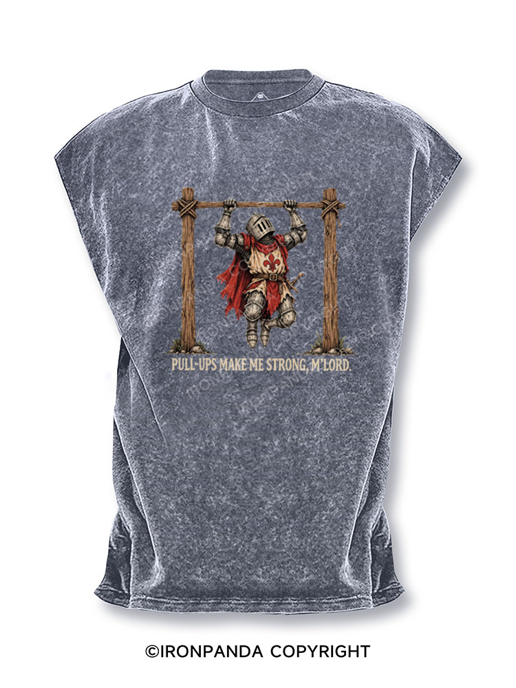 PULL-UPS MAKE ME STRONG Cut Off Tank