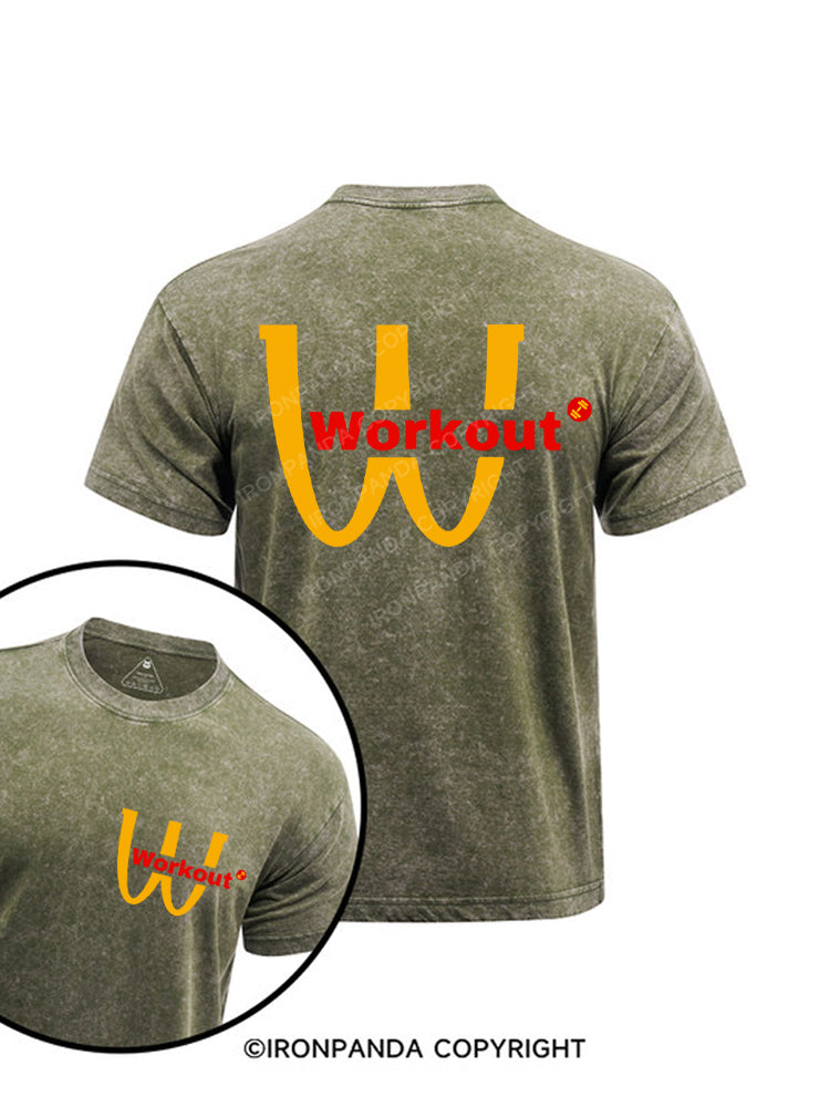 Workout Fitness Printed Washed Gym Shirt