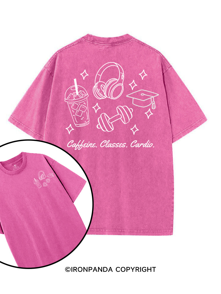 CAFFEINE. CLASSES. CARDIO printed Gym Shirt