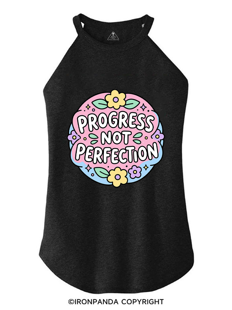 PROGRESS NOT PERFECTION ROCKER COTTON TANK