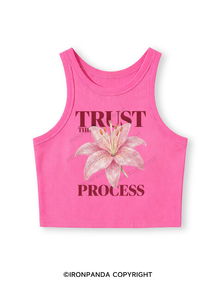 TRUST THE PROCESS Fitted Crop Tank Top