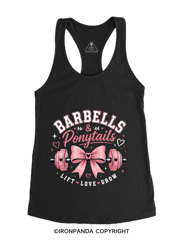 BARBELLS & PONYTAILS LIFT LOVE GROW Gym Racerback Tank