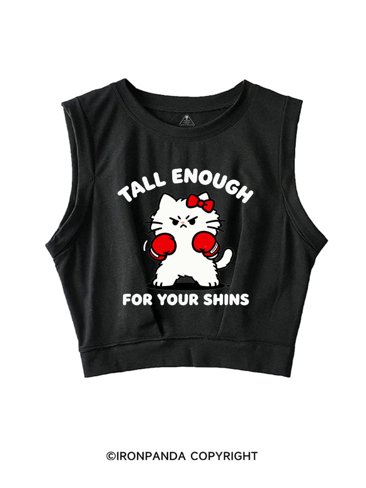 Tall Enough For Your Shins SLEEVELESS CROP TOPS
