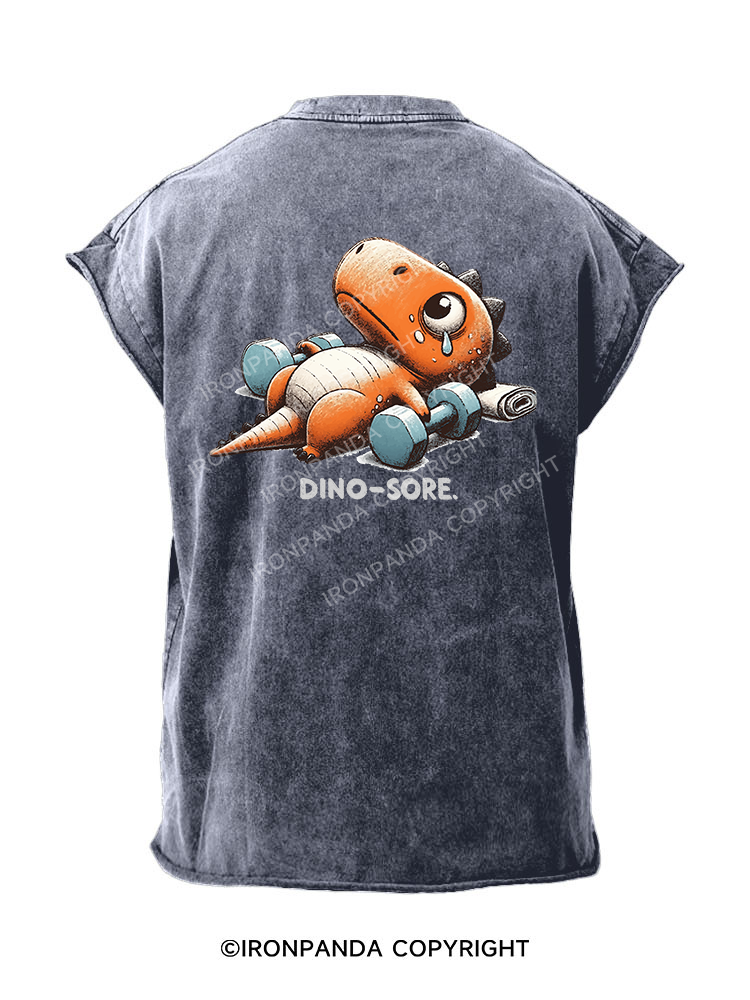 Dino-Sore After Back Printed Cut Off Tank