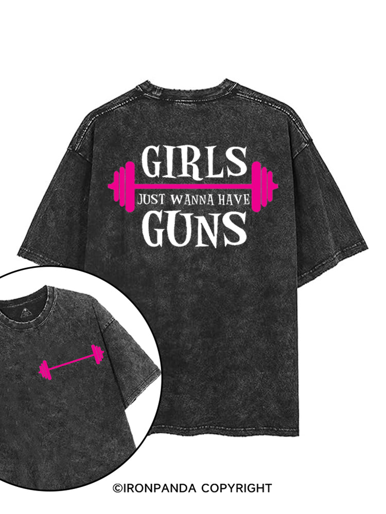 girls just wanna have guns girls bodybuilding printed Gym Shirt