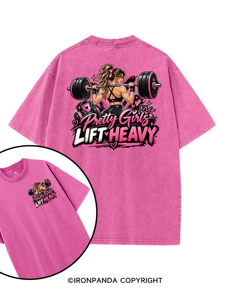 Pretty Girls Lift Heavy printed Gym Shirt