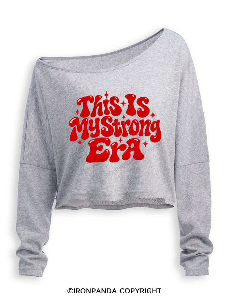 This Is My Strong Era Off Shoulder Long Sleeve Crop Top