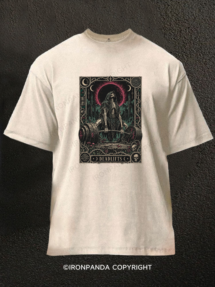 Grim Reaper Weightlifting Washed Gym Shirt