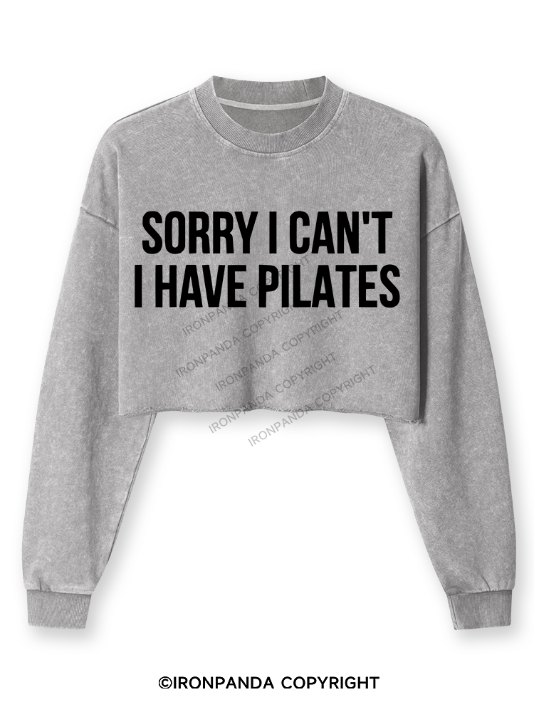 Sorry I Can’t Have Pilates Washed Long-Sleeve Crop Top