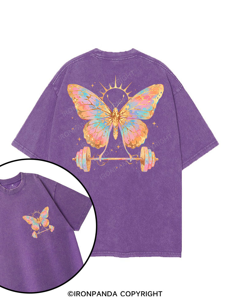 Butterfly Barbell printed Gym Shirt