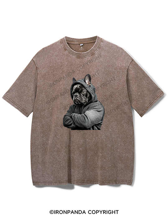 Muscular French bulldog Washed Gym Shirt