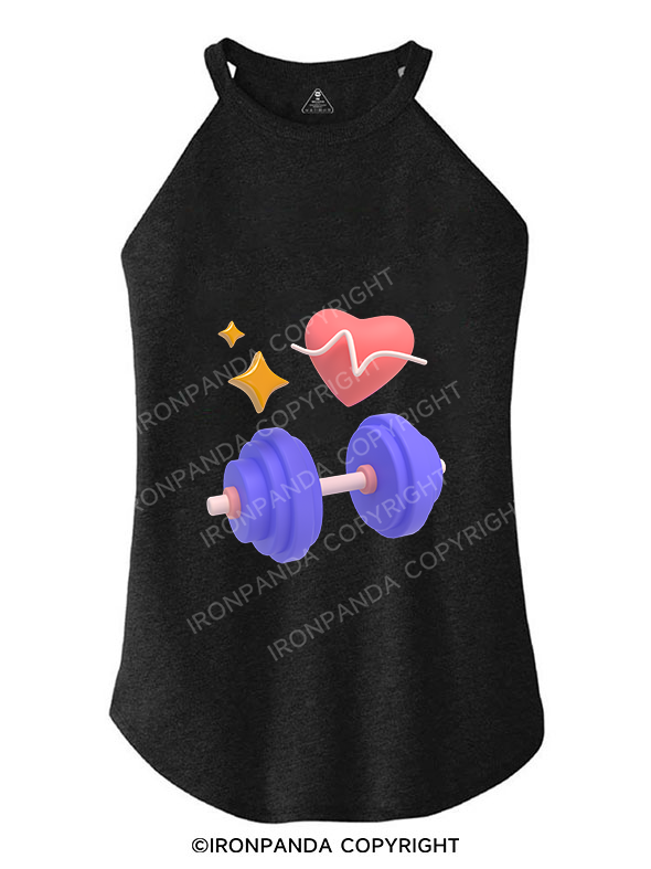 HEARTFELT GAINS ROCKER COTTON TANK