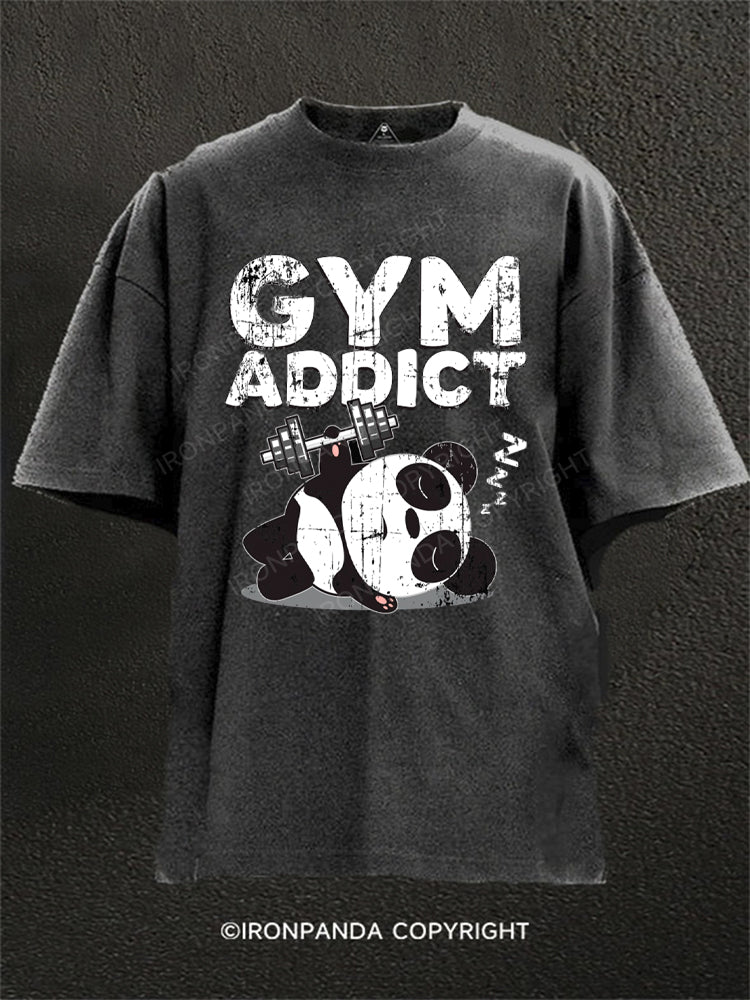 Gym Addict Panda Sport Washed Gym Shirt
