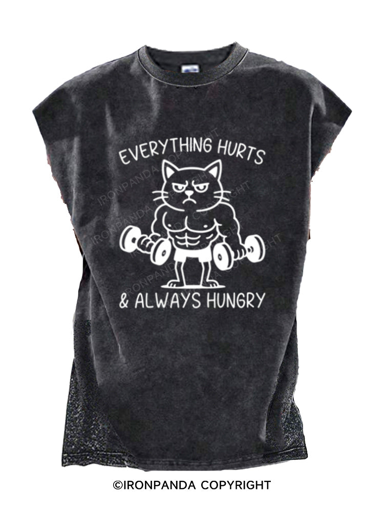 Everything Hurts & Always Hungry Cat Gym Cut Off Tank