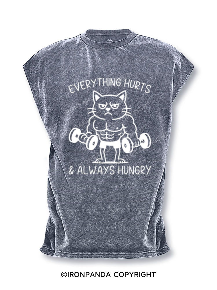 Everything Hurts & Always Hungry Cat Gym Cut Off Tank