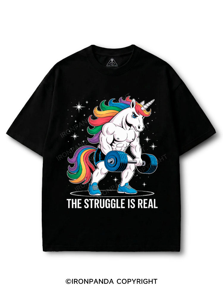 The Struggle is Real Unicorn Weightlifting Fitness Gym COTTON PUMP COVER