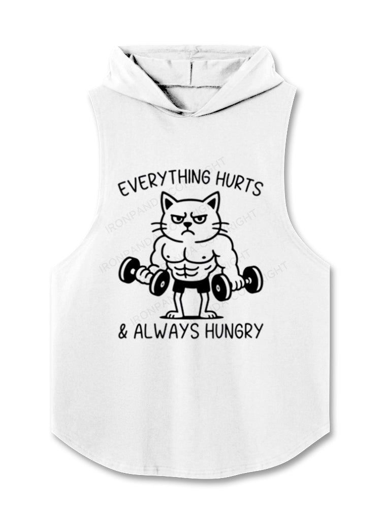 Everything Hurts & Always Hungry Cat Gym Hooded Tank