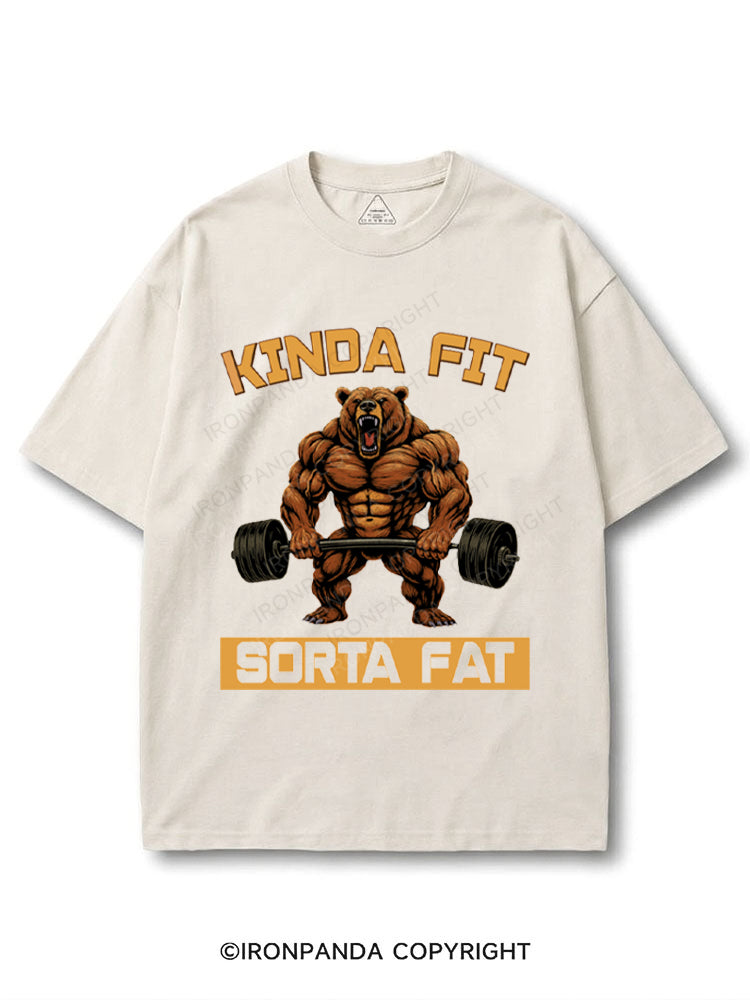 Kinda Fit Sorta Fat Funny Gym Bear COTTON PUMP COVER