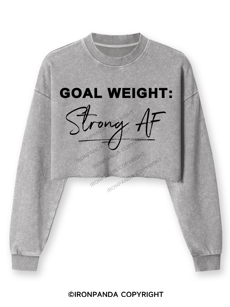 Goal Weight Strong AF Washed Long-Sleeve Crop Top