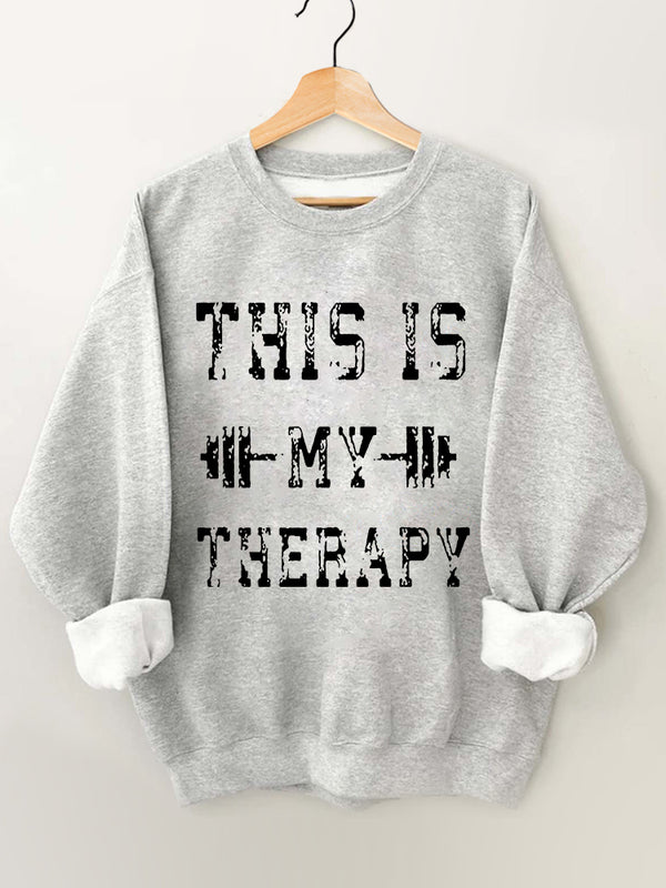 This is my therapy women's oversized Crewneck sweatshirt