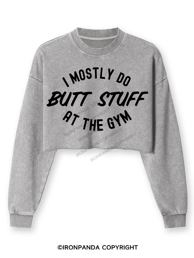 I Only Do Butt Stuff Washed Long-Sleeve Crop Top