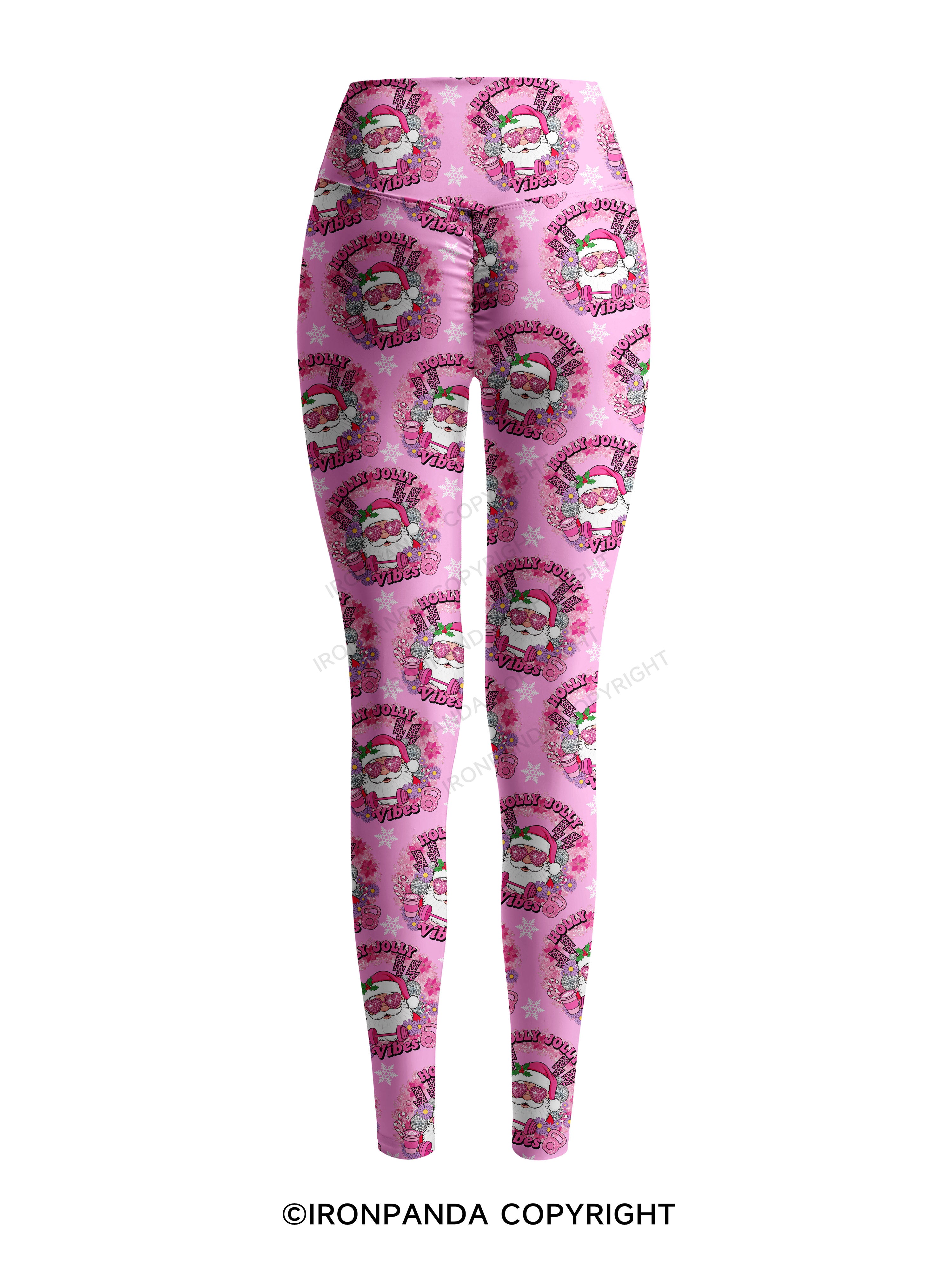 HOLLY JOLLY Vibes Printed Yoga Pants