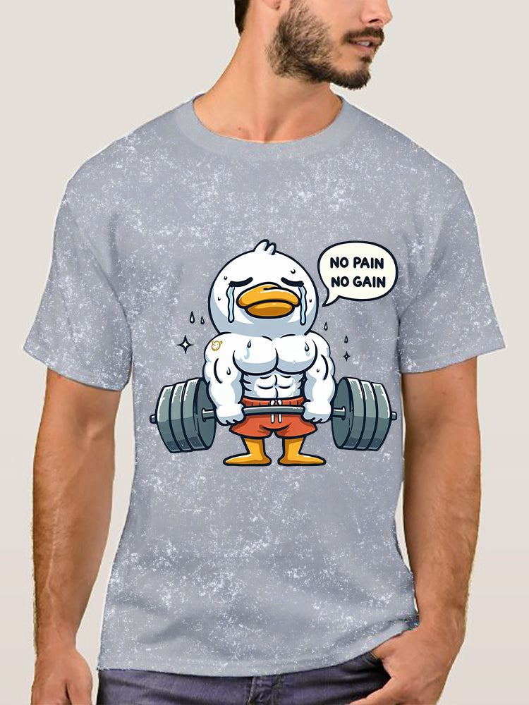 No Pain No Gain Duck Washed Gym Shirt