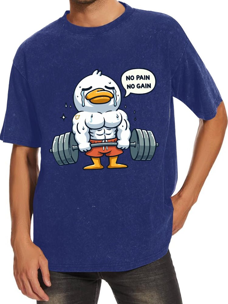 No Pain No Gain Duck Washed Gym Shirt