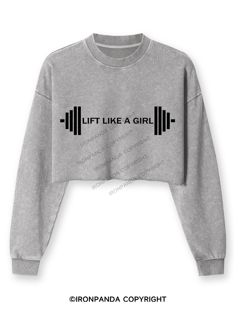 Lift Like A Girl Washed Long-Sleeve Crop Top