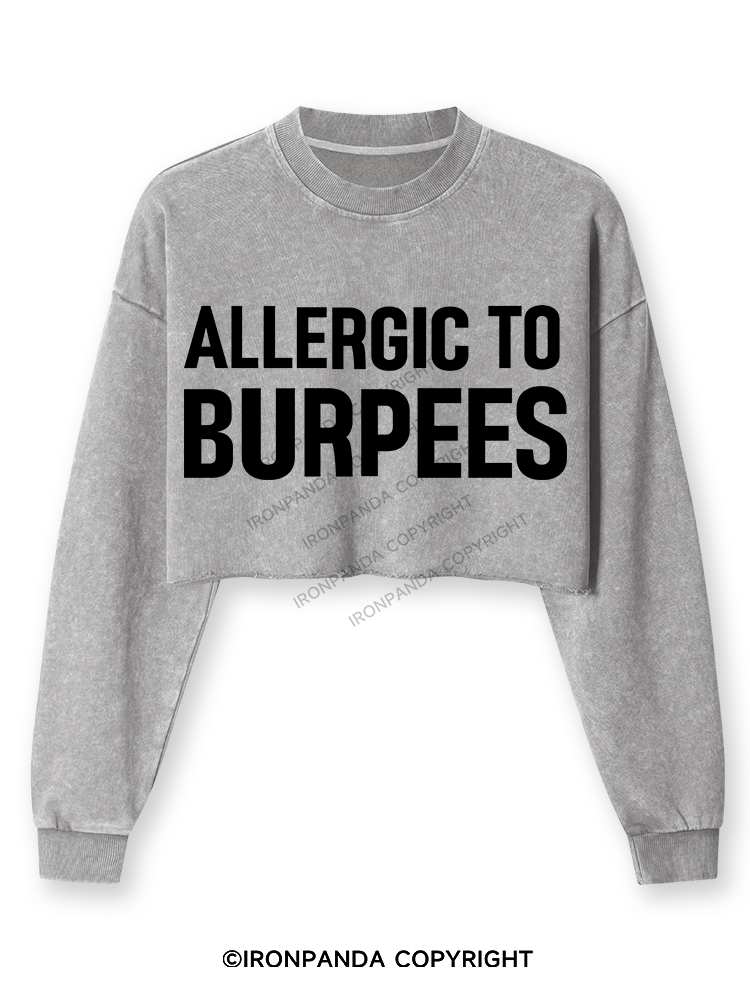 Allergic To Burpees Washed Long-Sleeve Crop Top