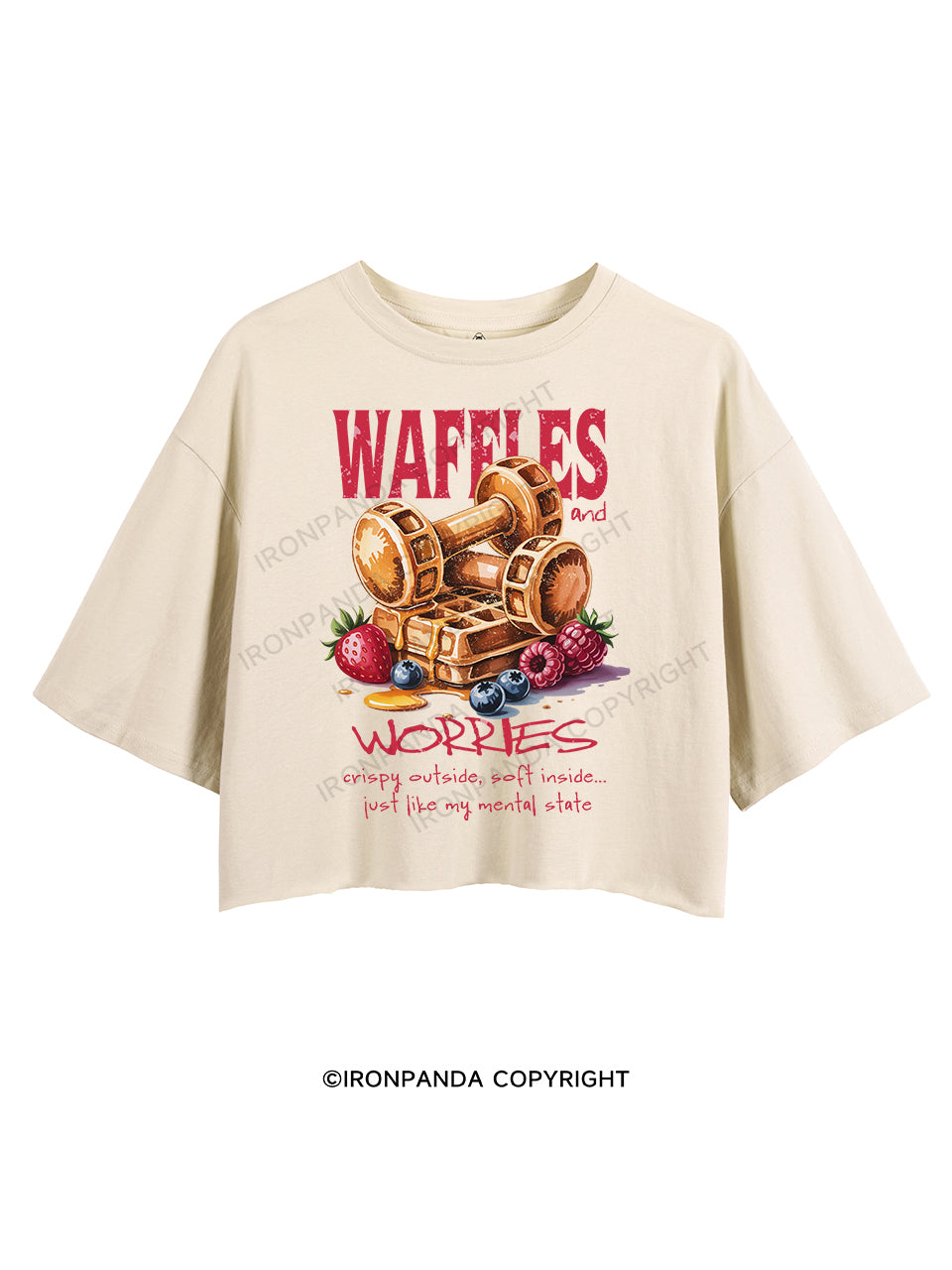 WAFFLES AND WORRIES CROP TOPS