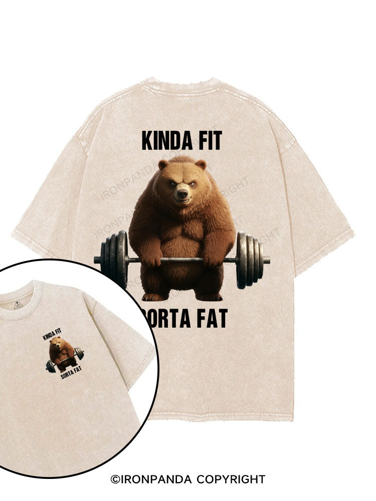kinda fit sorta fat printed Gym Shirt