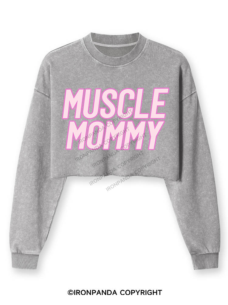 Muscle Mom Washed Long-Sleeve Crop Top