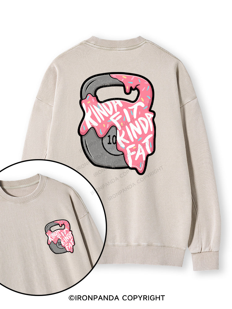 kinda fit sorta fat donut Double-Sided Printed Washed Sweatshirt