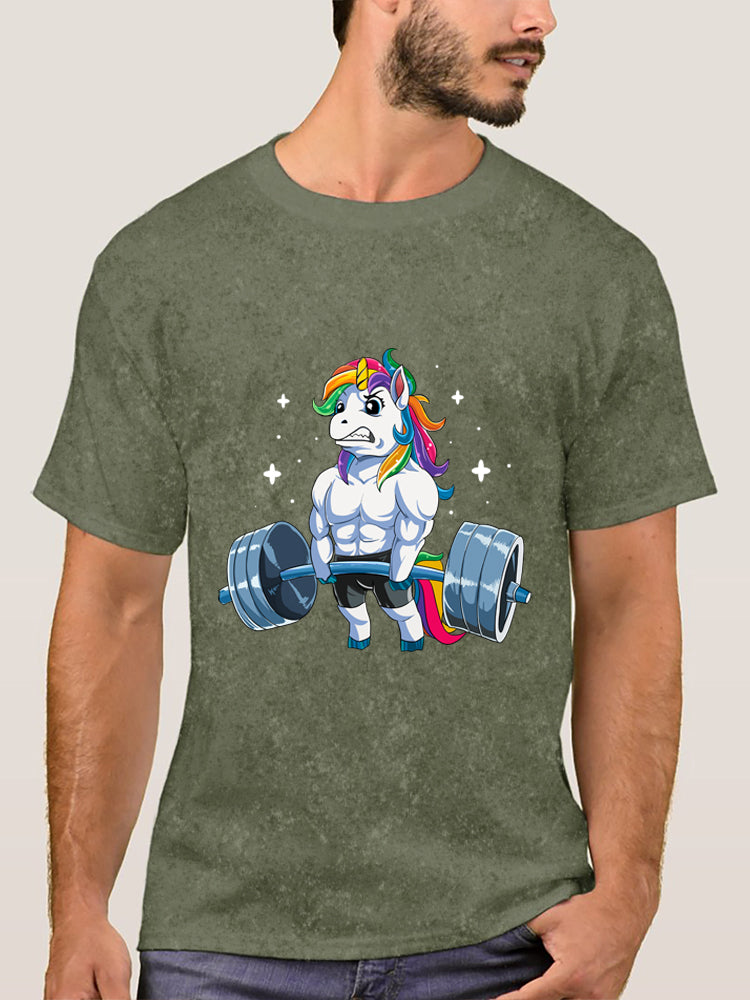 Weightlifting Unicorn Washed Gym Shirt