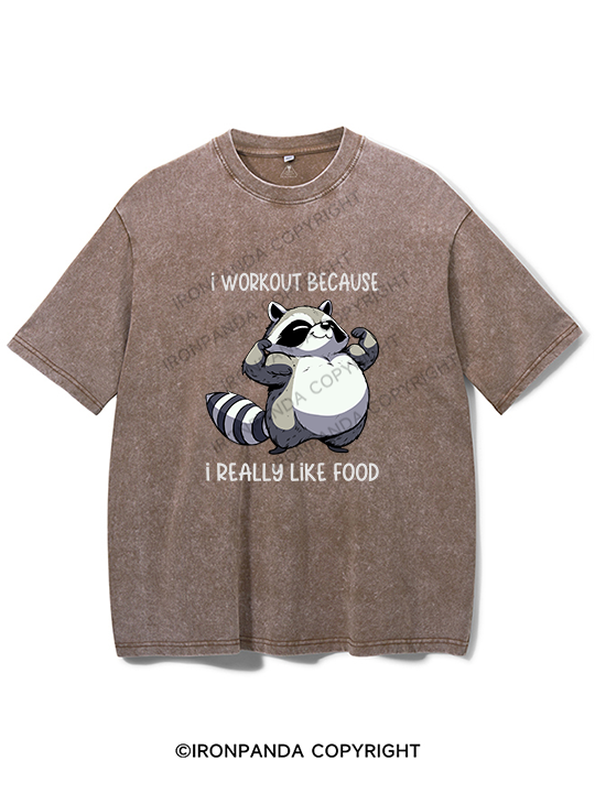 I workout because I really like food Washed Gym Shirt