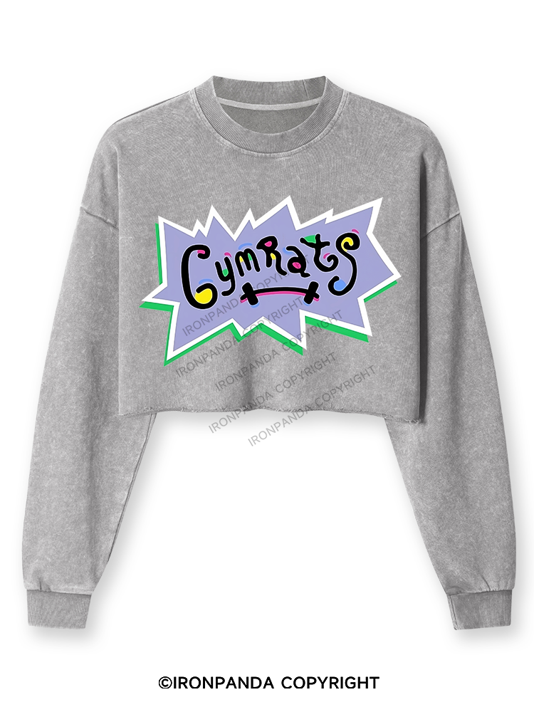 GYM RATS Washed Long-Sleeve Crop Top
