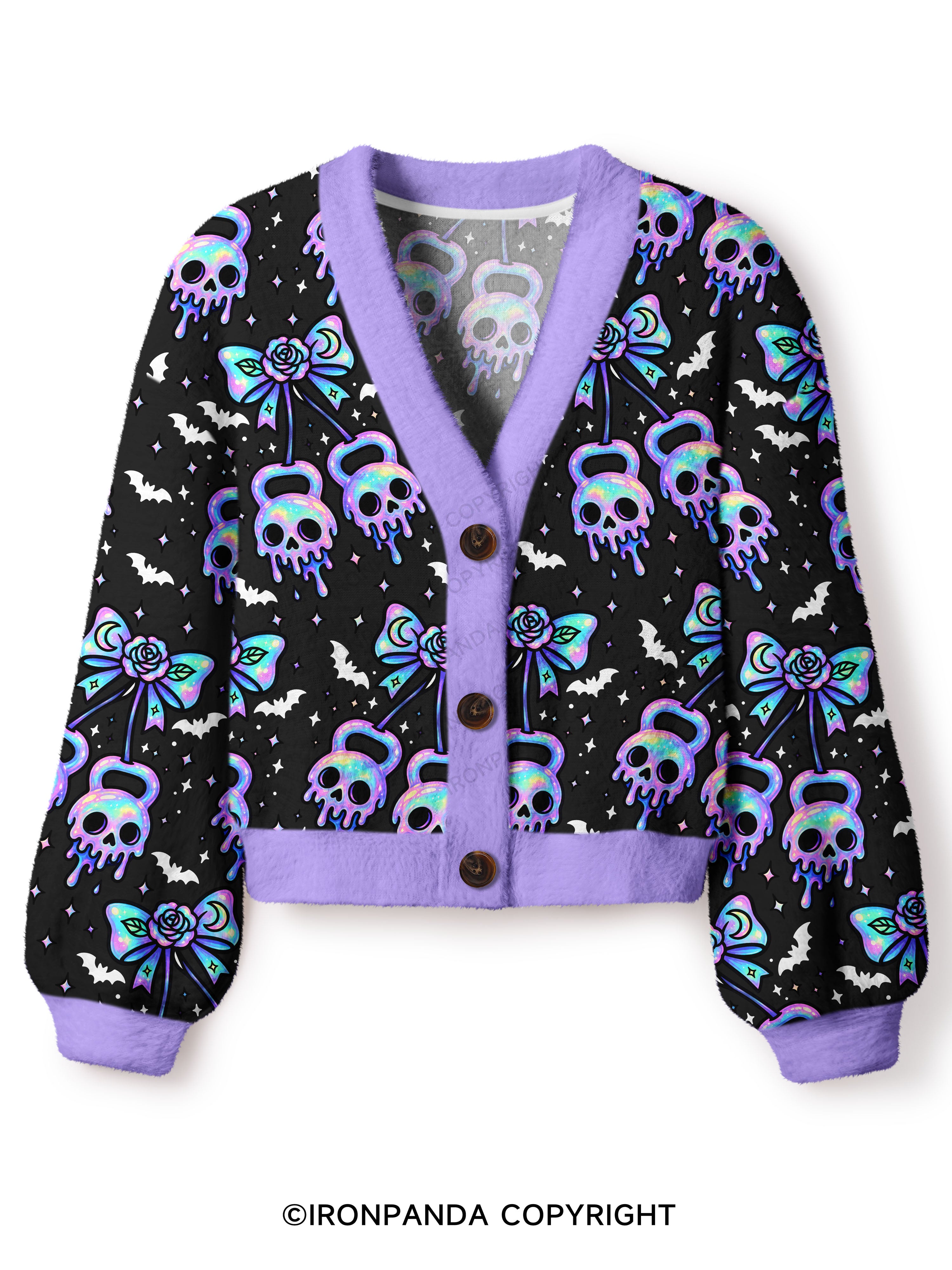 GHOST DRIP KETTLEBELLS Crop Ugly Cardigan Sweater