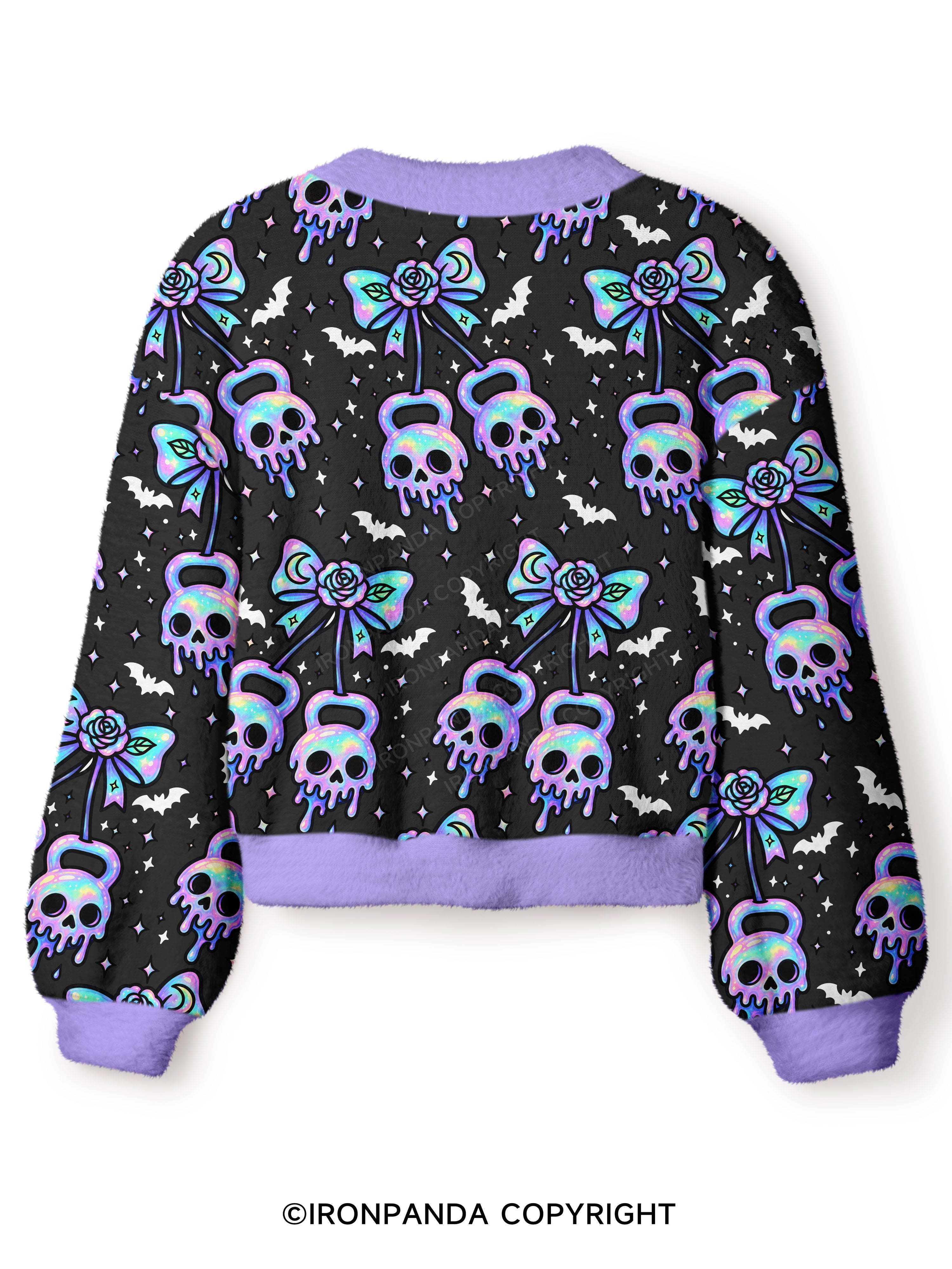 GHOST DRIP KETTLEBELLS Crop Ugly Cardigan Sweater