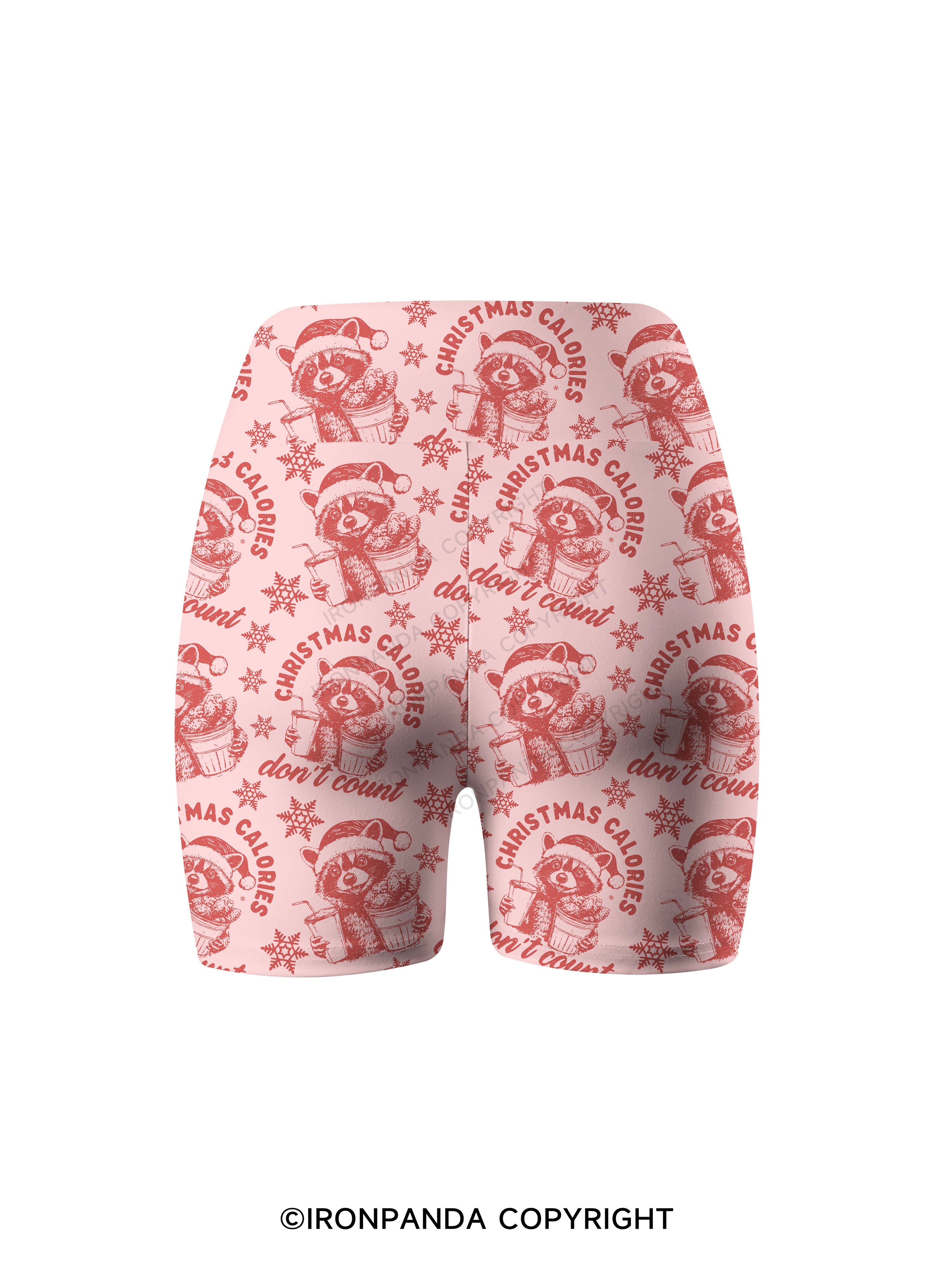 CHRISTMAS CALORIES DONT COUNT Printed Yoga Cycling Shorts