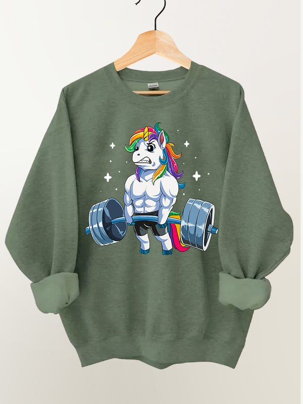 Weightlifting Unicorn Vintage Gym Sweatshirt