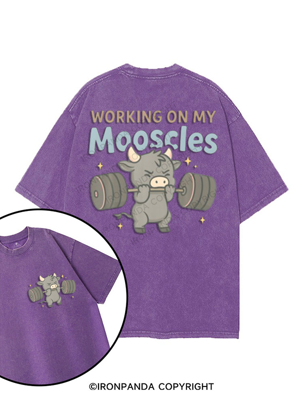 working on my mooscles printed Gym Shirt