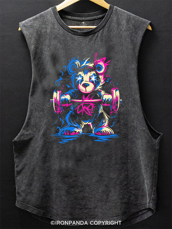 lift heavy pet bear SCOOP BOTTOM COTTON TANK