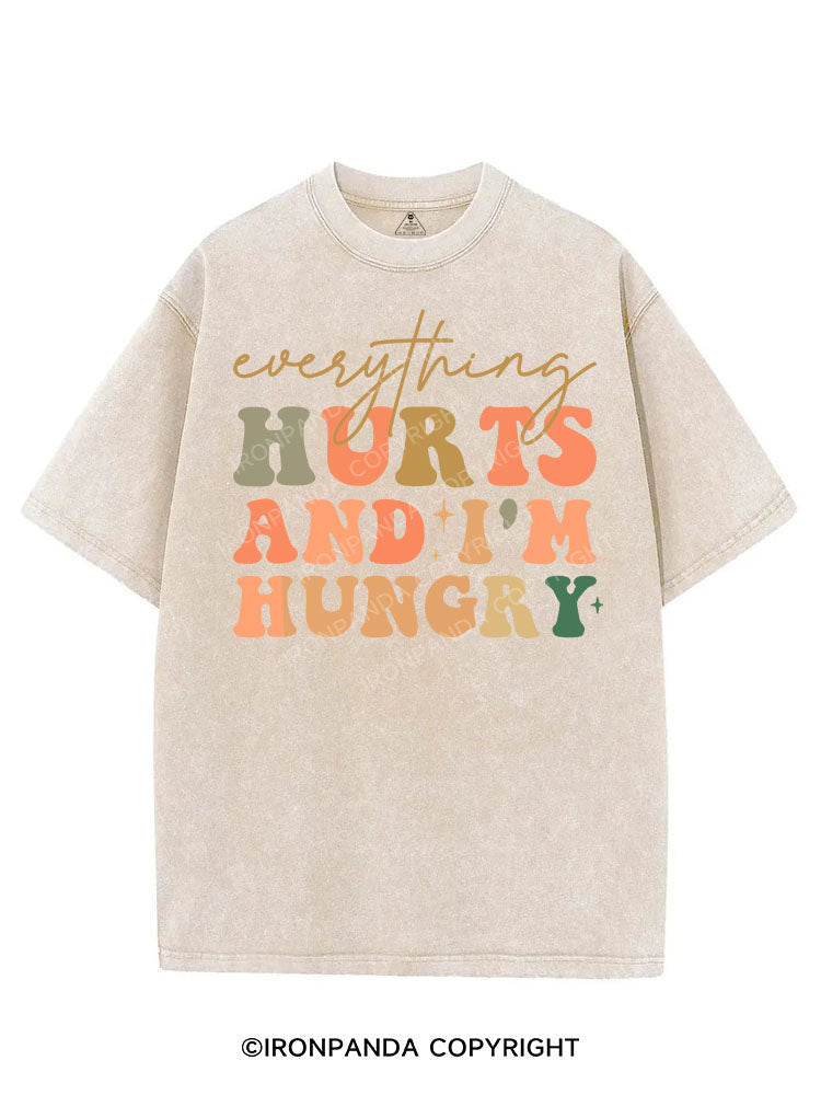 EVERYTHING HURTS AND I'M HUNGRY VINTAGE GYM SHIRT
