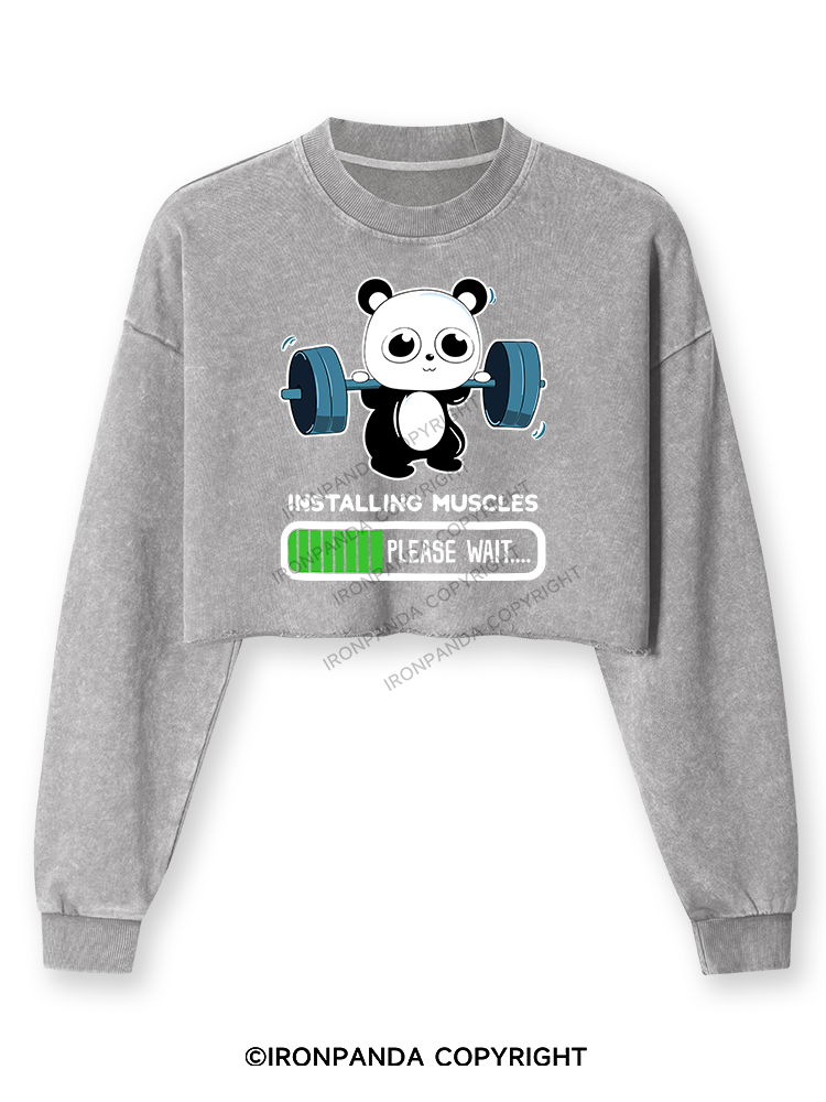 BENCH PANDA Washed Long-Sleeve Crop Top