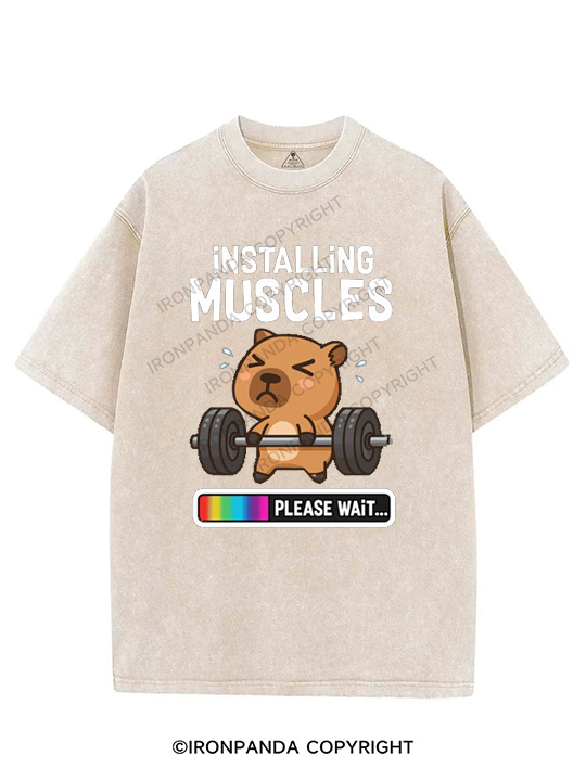 installing muscles please wait VINTAGE GYM SHIRT